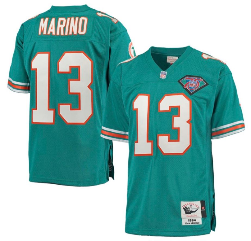 Men's Aqua Miami Dolphins Active Player Custom Mitchell & Ness Throwback Jersey